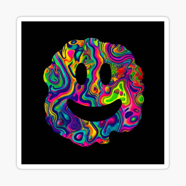 LSD Melting Smiley Face Sticker