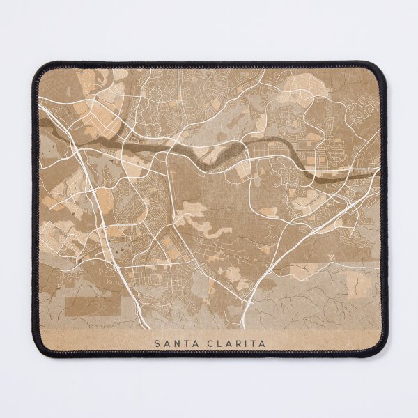 Item preview, Map of Santa Clarita (CA, USA) in sepia vintage style designed and sold by blursbyai.