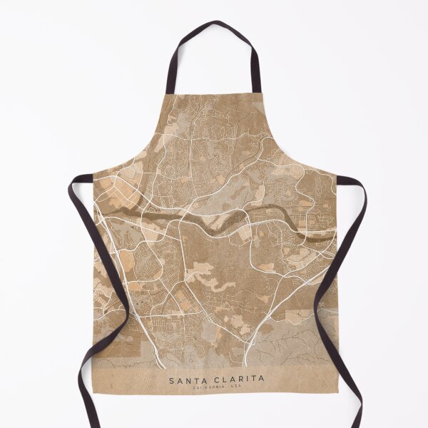 Item preview, Map of Santa Clarita (CA, USA) in sepia vintage style designed and sold by blursbyai.