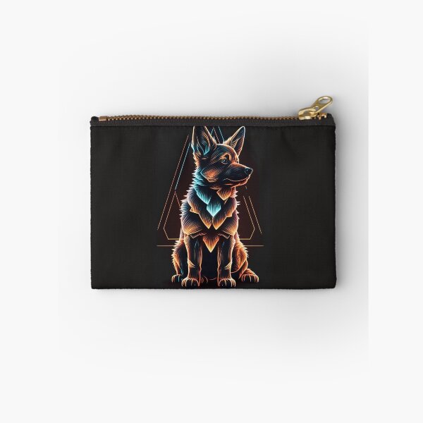 Item preview, Vintage neon 80s retrowave german shepherd puppy designed and sold by MDCGraphics.