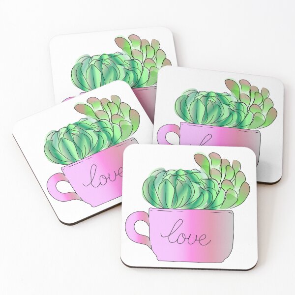 Item preview, succulenti in rosy cup watercolor designed and sold by Tatty-shop.