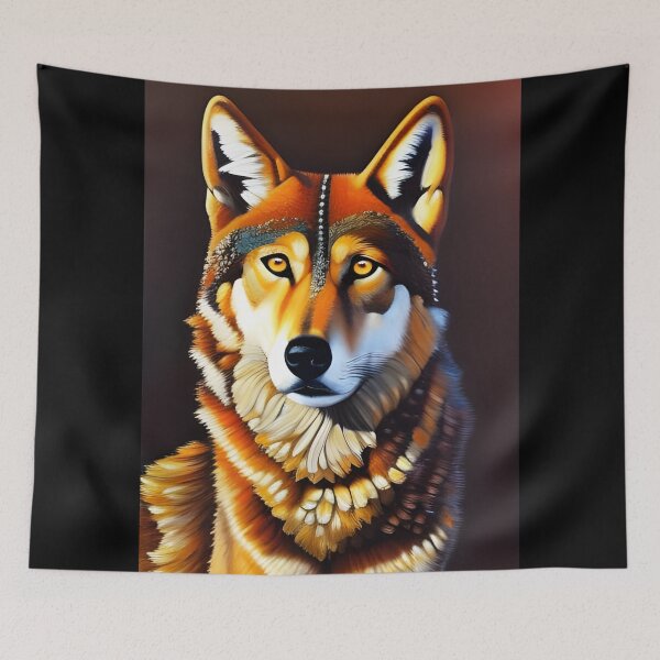 Item preview, Retrato de coyote, empaste, Ai Generated Art designed and sold by ACC .