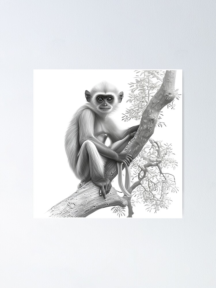 Pencil drawing of a tarsier monkey by UK artist Gary Tymon