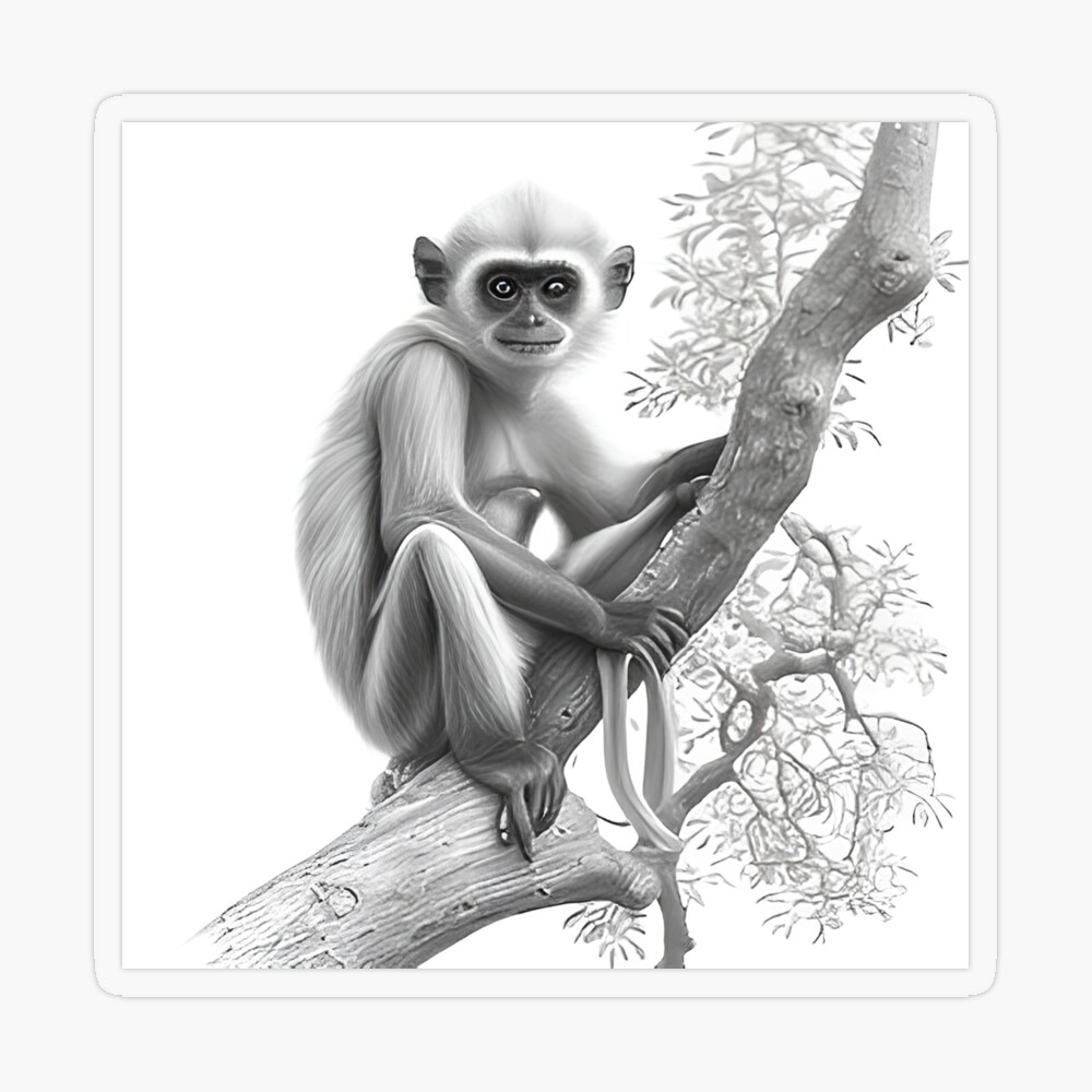 Monkey face sketch hand drawn in doodle style Vector Image