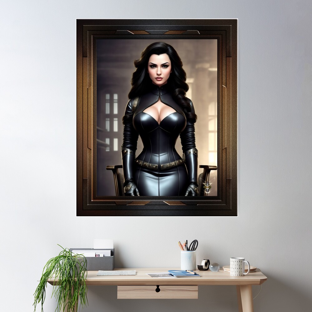 The Incomparable Bralia Treveskoli AI Concept Art by Xzendor7 - An Elegant Beauty In Black 2 The Incomparable Bralia Treveskoli A Glamorous AI Concept Art by Portrait Xzendor7 Wall Decor Poster