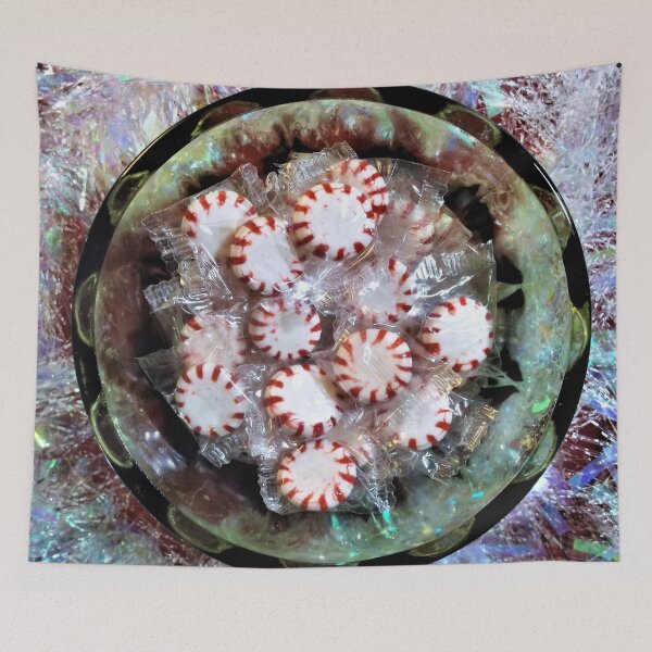 Item preview, Wrapped Peppermint Candy in a Green Bowl designed and sold by Scott and Mary Schneider art_photography.