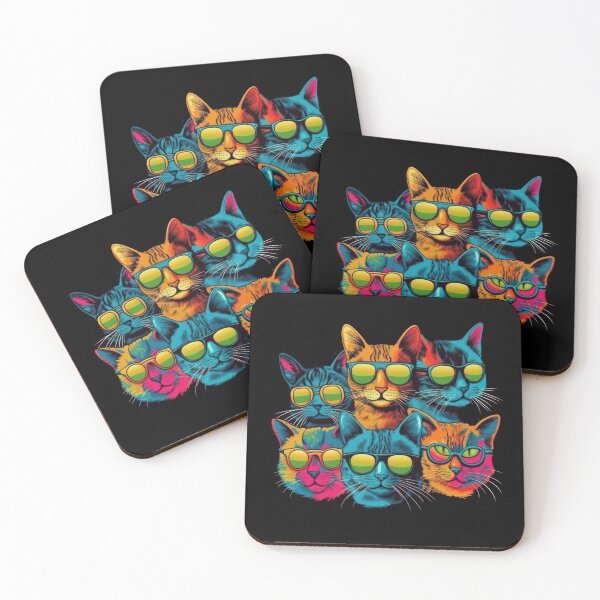 Item preview, The colorful cat crew with cool sunglasses designed and sold by Pixelboys.