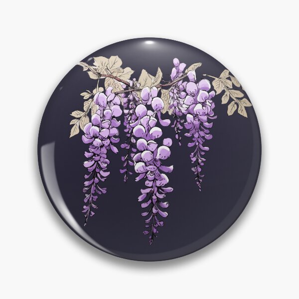 Item preview, wisteria doodle purple dangling flowers  designed and sold by EmeraldeaArt.