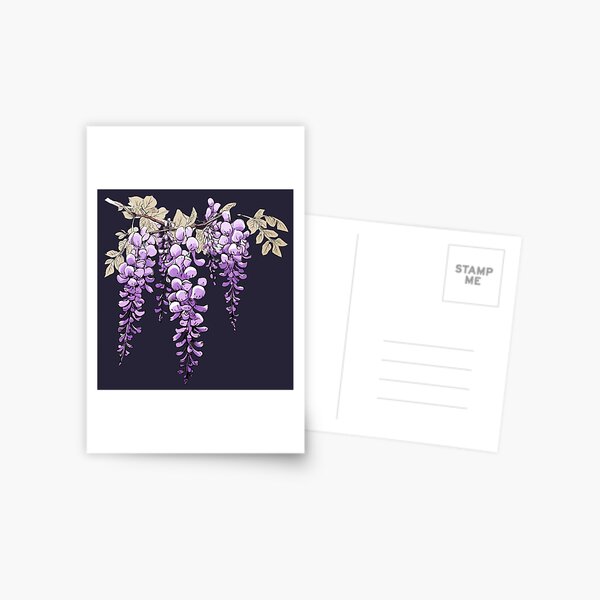 dangling purple wisteria watercolor, cutout Poster for Sale by  EmeraldeaArt