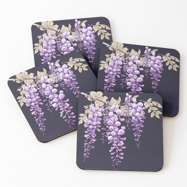 Item preview, wisteria doodle purple dangling flowers  designed and sold by EmeraldeaArt.