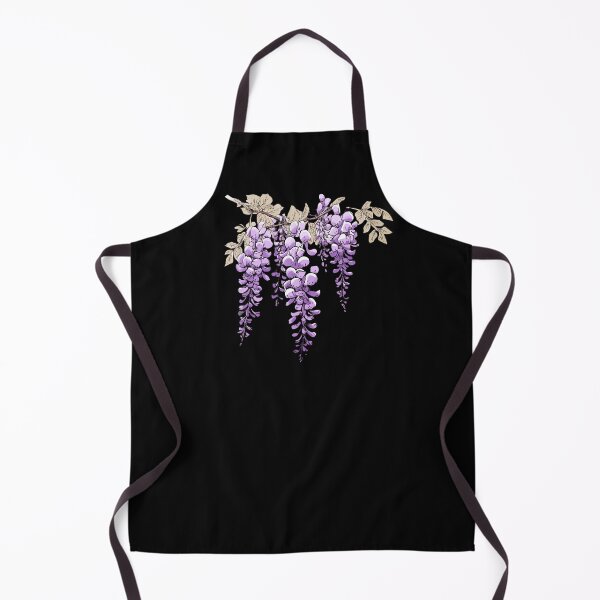 Item preview, wisteria doodle purple dangling flowers designed and sold by EmeraldeaArt.