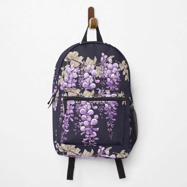 Item preview, wisteria doodle purple dangling flowers designed and sold by EmeraldeaArt.
