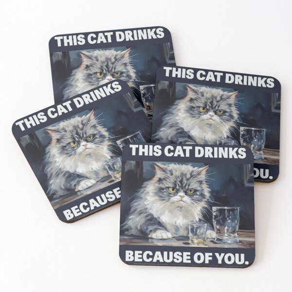 Item preview, This Cat Drinks designed and sold by NoArtNoJoy.