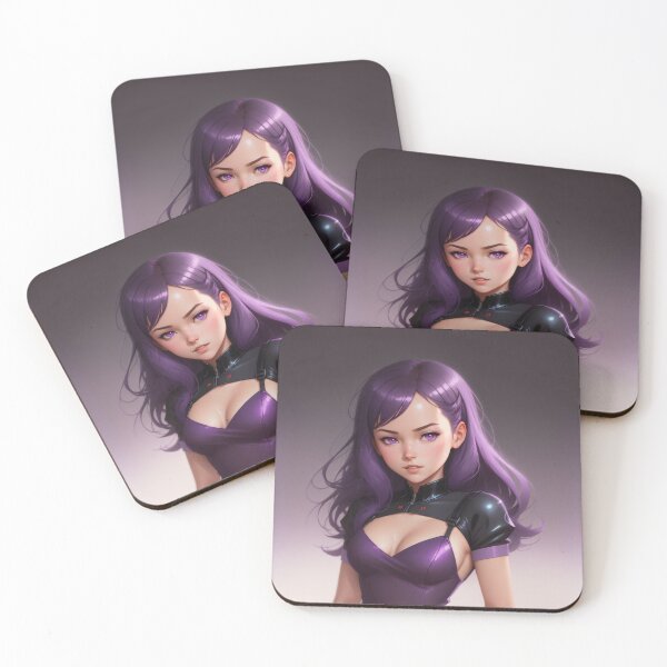 Item preview, Stylish Purple Haired Anime Girl Artwork designed and sold by pinimgart.