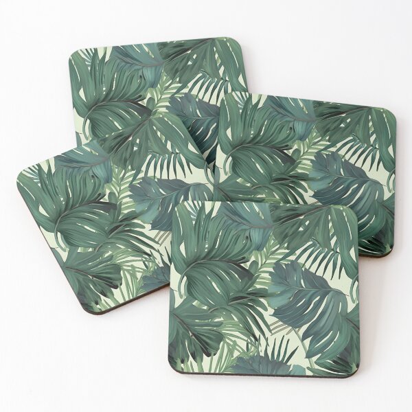 Item preview, Lush Palm Leaf Floral Pattern - Green & Yellow Minimalist Wallpaper designed and sold by Aquatopia.