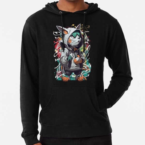 Street Hiphop Cat Lightweight Hoodie