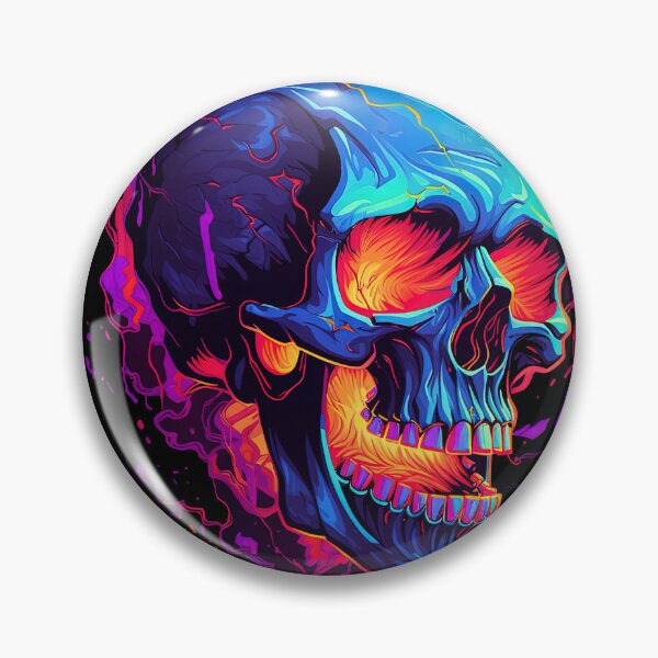 Item preview,  Flaming Skull Cool Red Orange & Blue Skeleton Skull Graphic  designed and sold by SpookshowDesign.