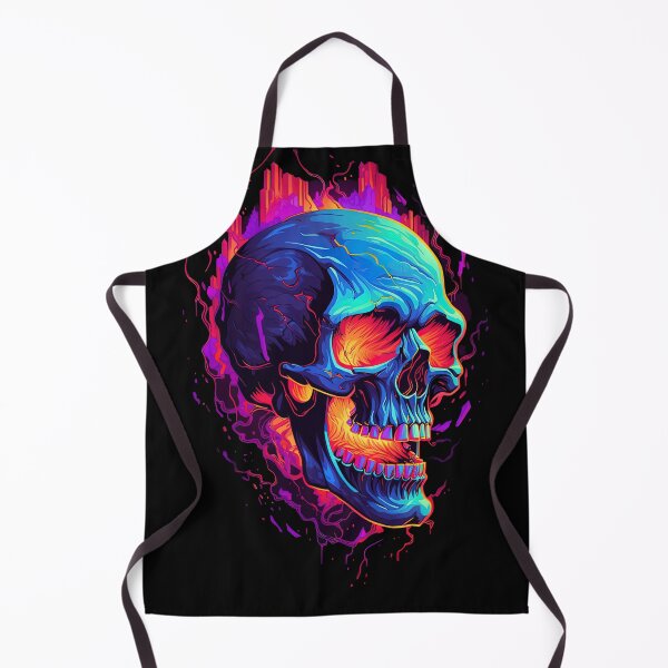 Item preview, Flaming Skull Cool Red Orange & Blue Skeleton Skull Graphic designed and sold by SpookshowDesign.