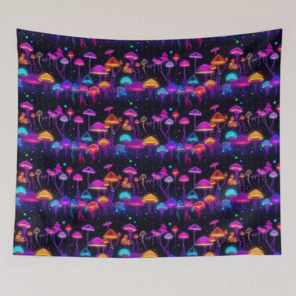 Item preview, Neon Color Mushroom Print designed and sold by AllPrintsMore.