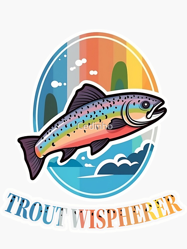 Retro Rainbow Trout Whisperer Gear for Fly Fishing Fanatics Sticker for  Sale by Cedinho