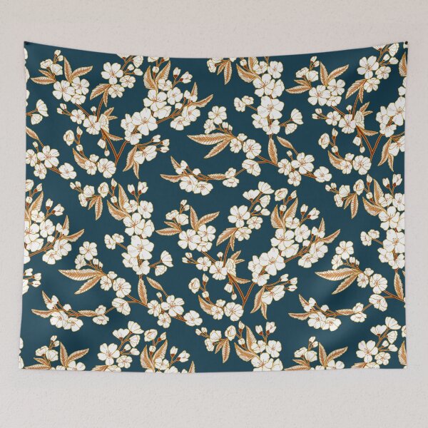Item preview, White Blossom Garden - Rustic and Navy designed and sold by TigaTiga.