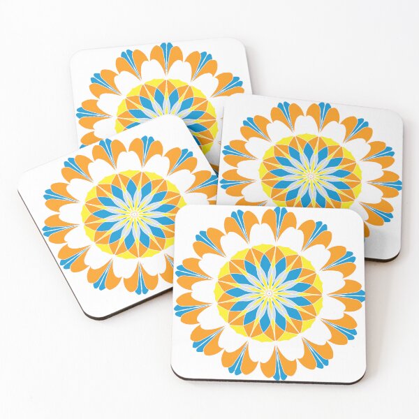 Artikelvorschau,  Moderne elegante abstrakte Blumen-bunte geometrische Linien-Mandala-Muster entworfen und verkauft von wenjunior.