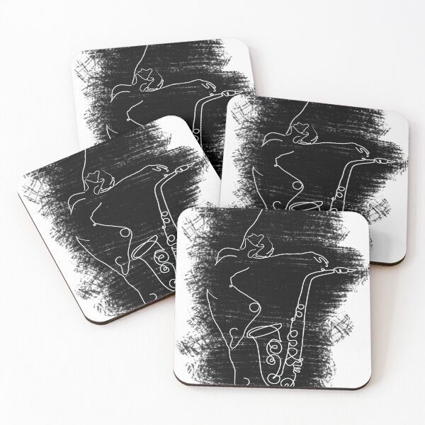 Item preview, Saxophone and Dance Essential Illustration Woman Retro Line designed and sold by hemp3x.