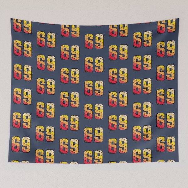 Item preview, 69 typography on colorful retro  designed and sold by Donutlovers.