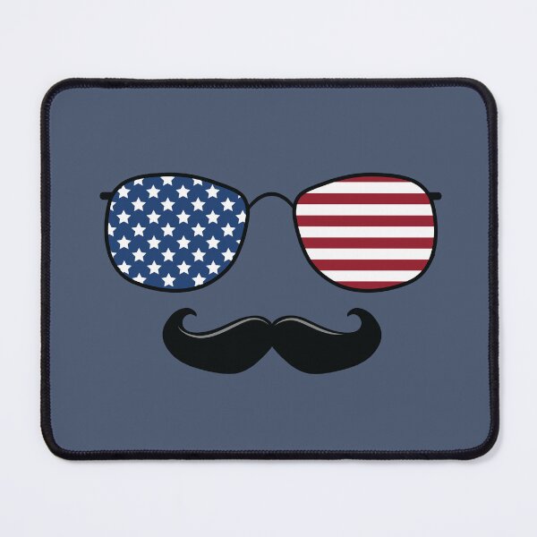 Item preview, usa flag on aviator sunglasses with mustache designed and sold by Donutlovers.
