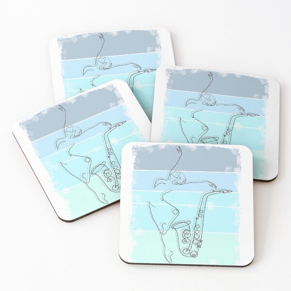 Item preview, Saxophone and Dance Essential Illustration Woman Blue Colorful Retro designed and sold by hemp3x.