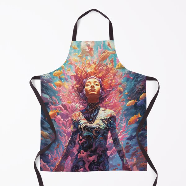 Item preview, Woman diving coral reef designed and sold by AquarelleAvenue.