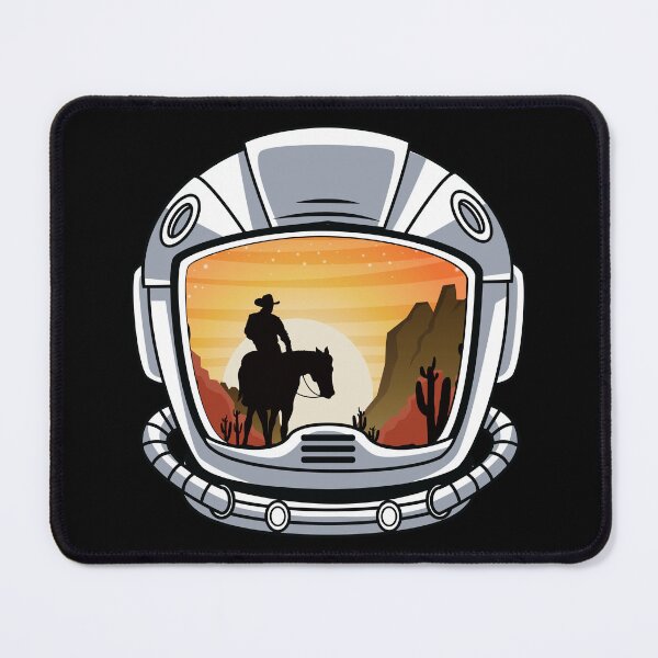 Item preview, Cowboy silhouette on astronaut helmet  designed and sold by Donutlovers.