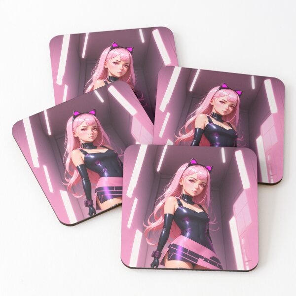 Item preview, Futuristic Cyberpunk Anime Girl with Pink Hair designed and sold by pinimgart.