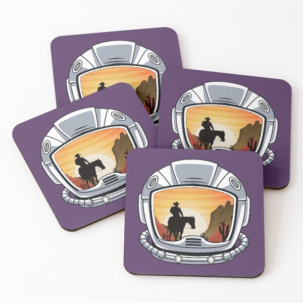 Item preview, Cowboy silhouette on astronaut helmet  designed and sold by Donutlovers.