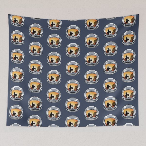 Item preview, Cowboy silhouette on astronaut helmet  designed and sold by Donutlovers.