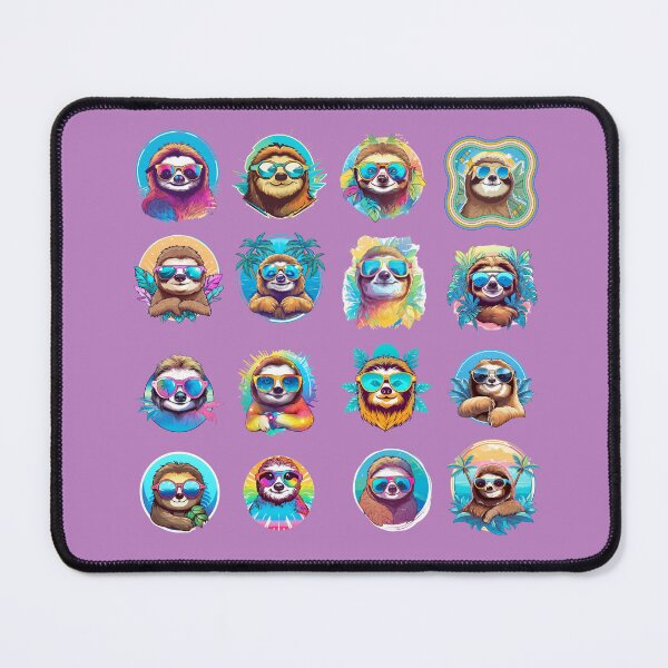Item preview, Cute Sloths with Cool Sunglasses **Choose Large Stickers Pack or Magnets!** designed and sold by AdiRemba.