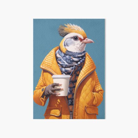 Item preview, A beautiful bird drinking coffee designed and sold by MajesticBeasts.