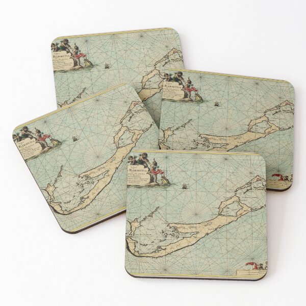 Item preview, Vintage Bermuda Map (1682) Old Bermudian Atlas designed and sold by BravuraMedia.
