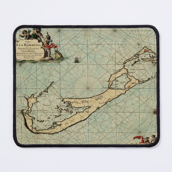 Item preview, Vintage Bermuda Map (1682) Old Bermudian Atlas designed and sold by BravuraMedia.