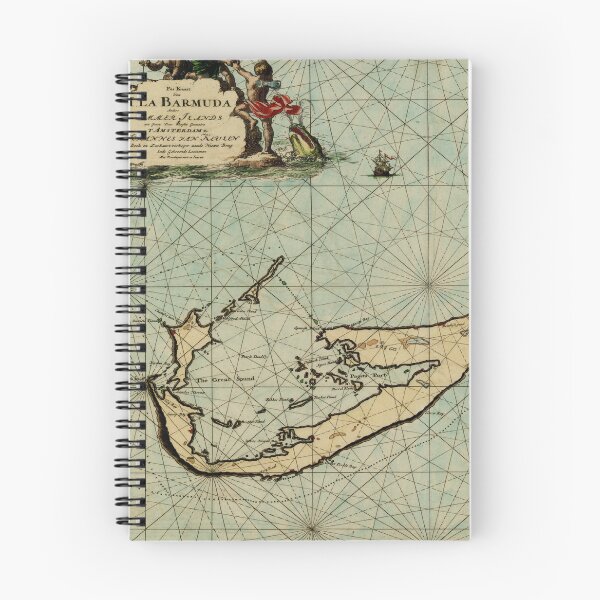 Item preview, Vintage Bermuda Map (1682) Old Bermudian Atlas designed and sold by BravuraMedia.