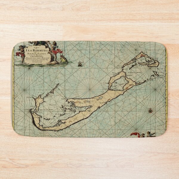 Item preview, Vintage Bermuda Map (1682) Old Bermudian Atlas designed and sold by BravuraMedia.