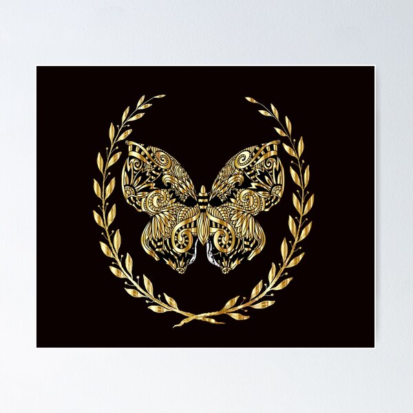 gold butterflies flying gold key gold life  Poster for Sale by Eden3