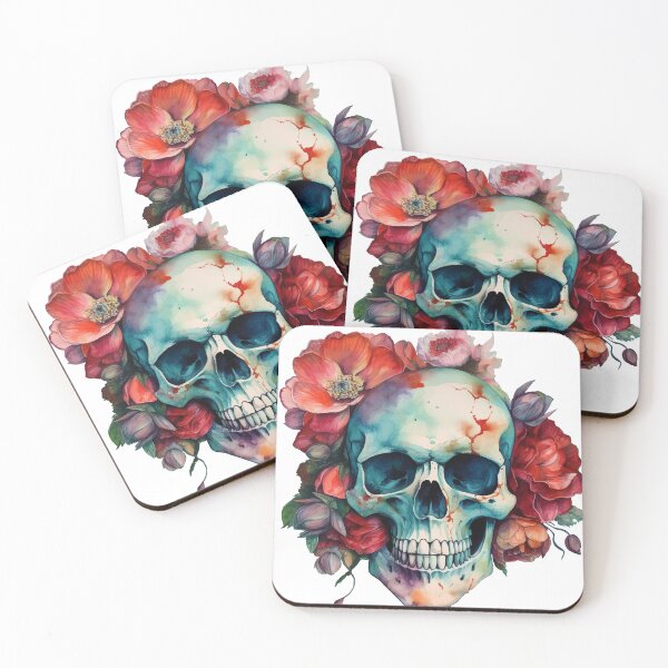 Item preview, Watercolour Floral Skull designed and sold by Brooke Drake Co..