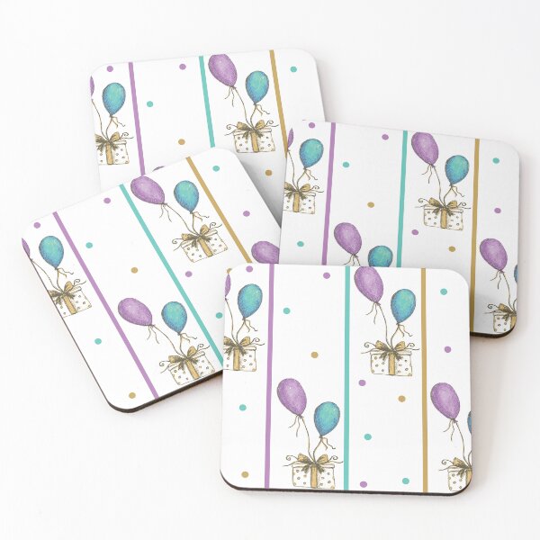 Item preview, Birthday Bash Balloons gold and Gift Box White designed and sold by Freshinkshop.