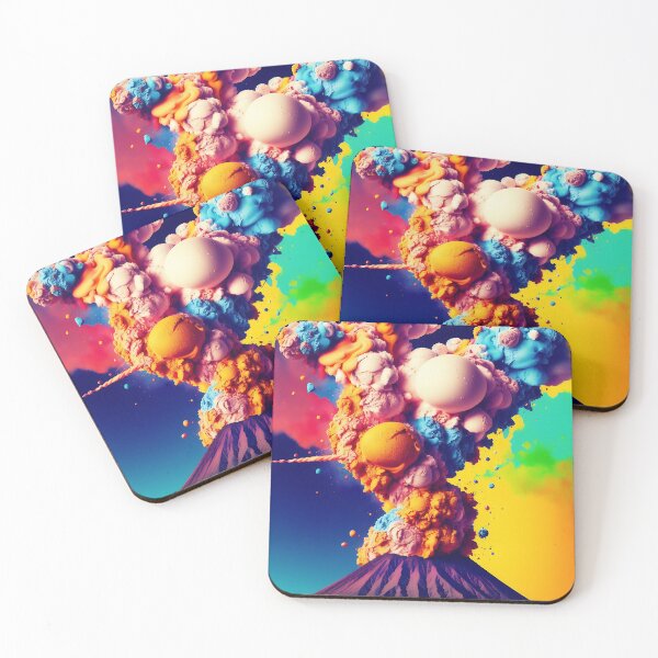 Item preview, Volcanic Confection: Explosive Colors and Ice Creams designed and sold by ChromoAI.
