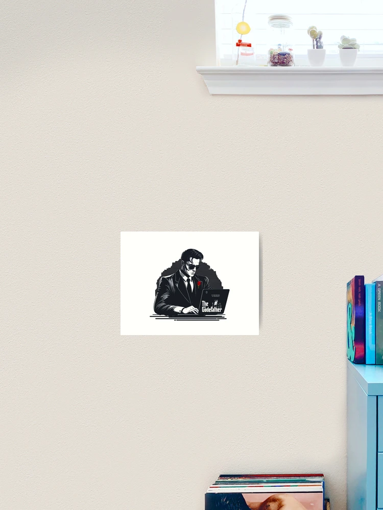 Thumbnail 2 of 3, Art Print, Hacker -Codefather red rose, Computer Science, Software Engineer, Programmer, computer coders, Web Designer, Computer Engineer designed and sold by mayaone.