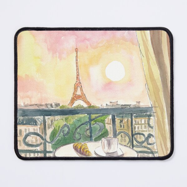 Item preview, Paris France Balcony View with Croissant and Coffee designed and sold by artshop77.