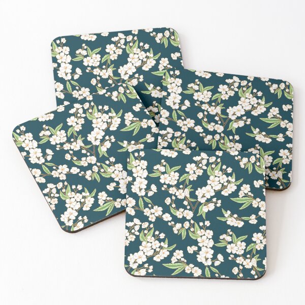 Item preview, White Blossom Garden - Navy designed and sold by TigaTiga.