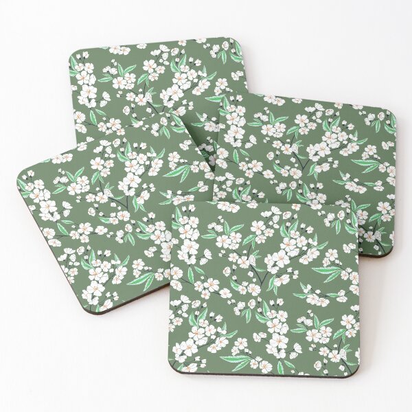 Item preview, White Blossom Garden - Green Hue  designed and sold by TigaTiga.