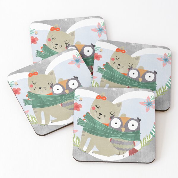 Item preview, A cat and an owl are the best of friends designed and sold by SceneryStudio.